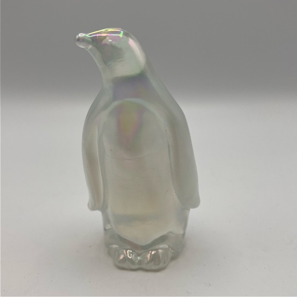 Fenton IridescentGlassFigurine Penguin Snow Bird See Photos For Size Stamped